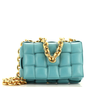 Bottega Veneta Cassette Chain Crossbody Bag Padded Maxi Intrecciato Leather