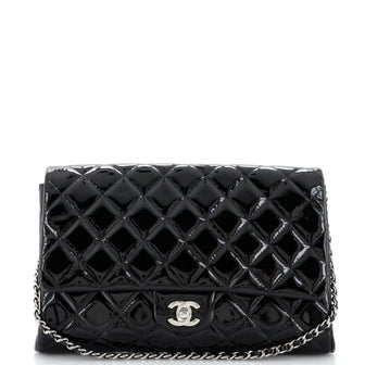 Chanel Clutch with Chain Quilted Patent