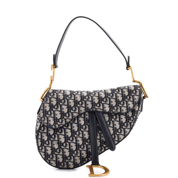 Christian Dior Saddle Handbag Oblique Canvas Medium