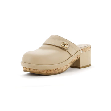 Chanel Women's CC Turnlock Clogs Leather