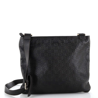 Gucci Zip Top Messenger Bag Guccissima Leather Large