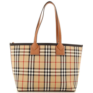 Burberry London Tote Vintage Check Canvas Small