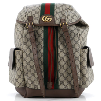 Gucci Ophidia Flap Backpack GG Coated Canvas Medium