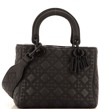 Christian Dior Ultra Matte Supple Lady Dior Bag Cannage Studded Lambskin Medium