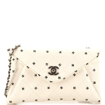 Chanel CC Envelope Chain Clutch Printed Lambskin