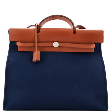 Hermes Herbag Zip Leather and Toile 39