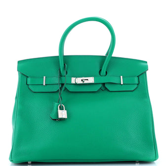 Hermes Birkin Handbag Verso Clemence with Palladium Hardware 35