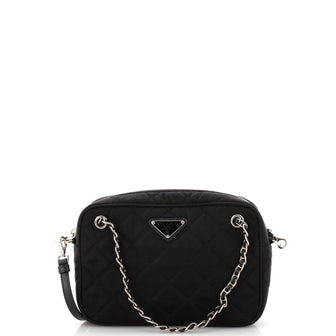 Prada Camera Bag Quilted Tessuto Small