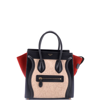Celine Tricolor Luggage Bag Felt Micro