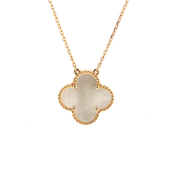 Van Cleef & Arpels Ginza Edition Magic Alhambra Pendant Necklace 18K Rose Gold and Mother of Pearl