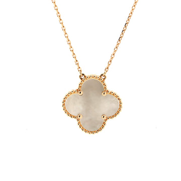 Van Cleef & Arpels Ginza Edition Magic Alhambra Pendant Necklace 18K Rose Gold and Mother of Pearl