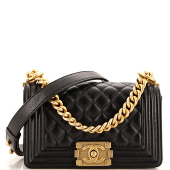 Chanel Boy Flap Bag Quilted Caviar Small