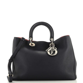 Christian Dior Diorissimo Tote Pebbled Leather Large