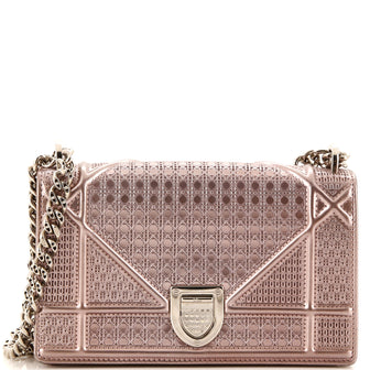 Christian Dior Diorama Flap Bag Cannage Embossed Calfskin Mini
