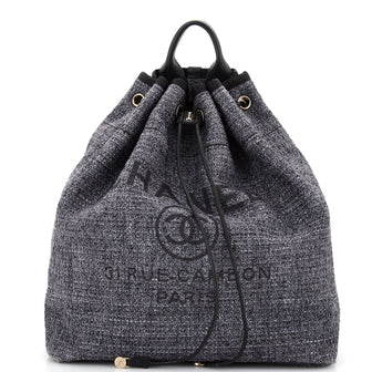 Chanel Deauville Backpack Raffia Large