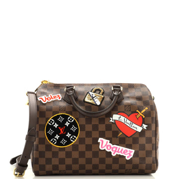 Louis Vuitton Speedy Bandouliere Bag Limited Edition Patches Damier 30