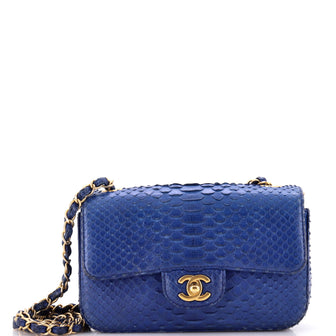 Chanel Classic Single Flap Bag Python Mini