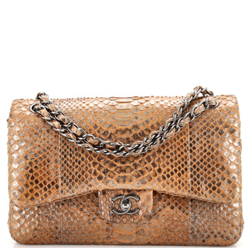 Chanel Classic Double Flap Bag Python Jumbo