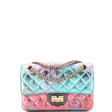 Chanel Rainbow Reissue 2.55 Flap Bag Quilted Multicolor Metallic Goatskin Mini