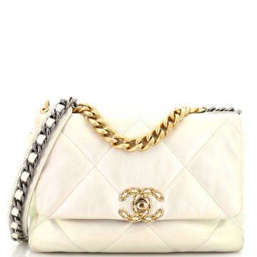 Chanel 19 Flap Bag Quilted Iridescent Calfskin Medium
