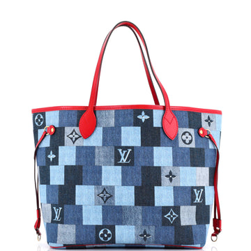 Louis Vuitton Neverfull Tote Damier and Monogram Patchwork Denim MM