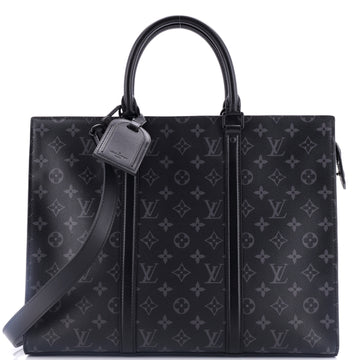 Louis Vuitton Sac Plat Zipper Tote Monogram Eclipse Canvas Horizontal