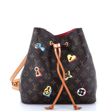 Louis Vuitton NeoNoe Handbag Limited Edition Love Lock Monogram Canvas