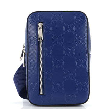 Gucci Sling Backpack GG Embossed Perforated Leather