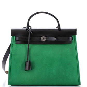 Hermes Herbag Zip Leather and Toile 31