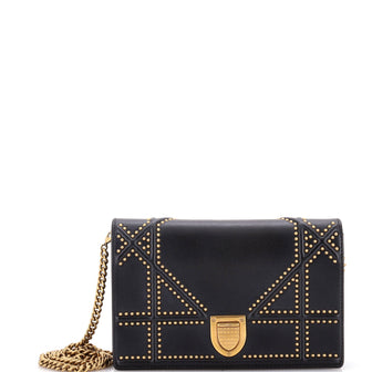 Christian Dior Diorama Wallet on Chain Studded Leather