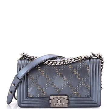 Chanel Boy Flap Bag Studded Leather Old Medium
