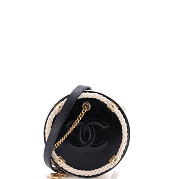 Chanel En Vogue Round Bag Crumpled Calfskin Small