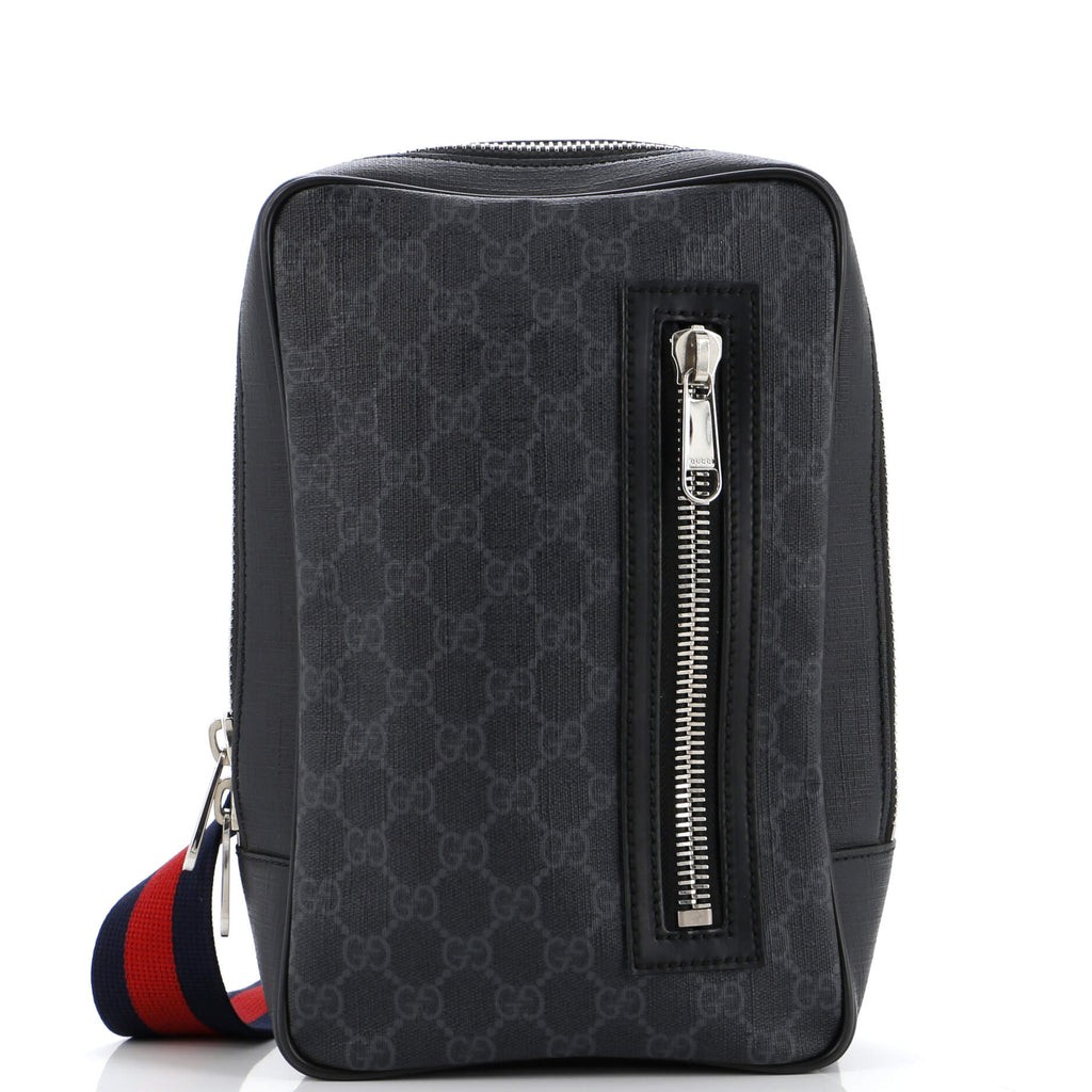 GUCCI バック Gucci Soft Zip Sling Bag GG Coated Canvas Small Black 292525183