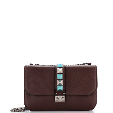 Valentino Garavani Rolling Rockstud Glam Lock Shoulder Bag Leather Medium