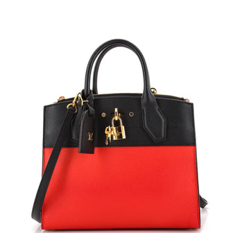 Louis Vuitton City Steamer Handbag Leather PM