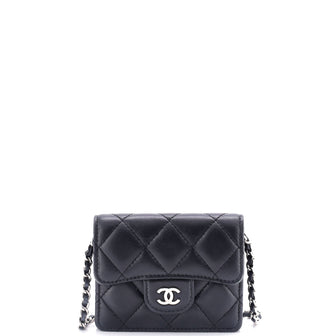 Chanel Classic Flap Card Holder on Chain Quilted Lambskin Mini