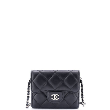 Chanel Classic Flap Card Holder on Chain Quilted Lambskin Mini