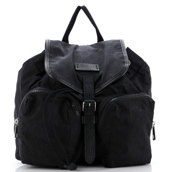 Gucci Double Pocket Backpack GG Nylon