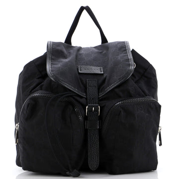 Gucci Double Pocket Backpack GG Nylon