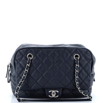 Chanel Camera Case Flap Bag Quilted Caviar Medium