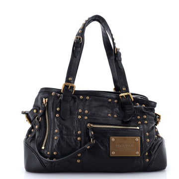 Louis Vuitton Riveting Handbag Studded Lambskin