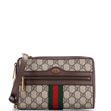Gucci Ophidia Double Zip Crossbody Bag GG Coated Canvas Small