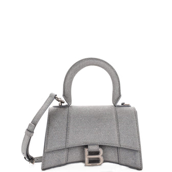 Balenciaga Hourglass Top Handle Bag Glitter Leather XS