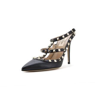 Valentino Garavani Women's Rockstud Ankle Strap Pumps Leather 100
