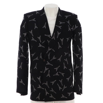 Balenciaga Men's Eiffel Tower Blazer Crystal Embellished Viscose Blend