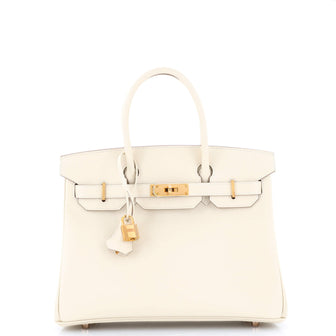 Hermes Birkin Handbag Light Epsom with Rose Gold Hardware 30