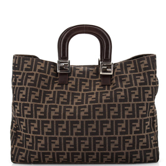 Fendi Vintage FF Handle Tote Zucca Canvas Large