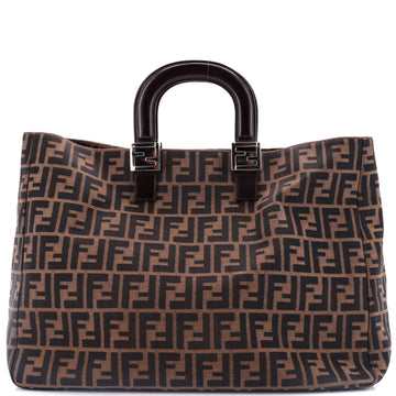 Fendi Vintage FF Handle Tote Zucca Canvas Large