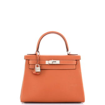 Hermes Kelly Handbag Verso Evercolor with Palladium Hardware 28