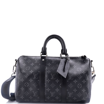 Louis Vuitton Keepall Bandouliere Bag Reverse Monogram Eclipse Canvas 35